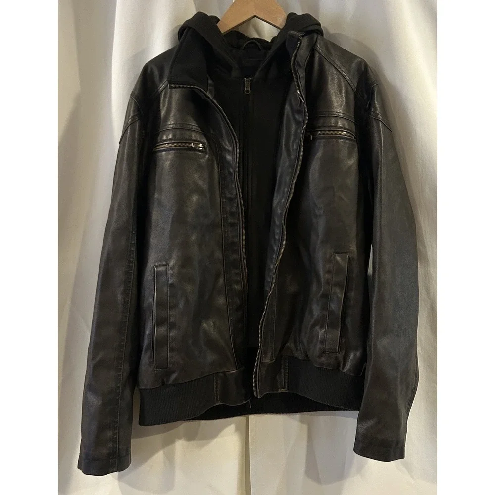 Men's Sean John Brown Polyester Jacket With Zip In Liner And Hood Size Large‎